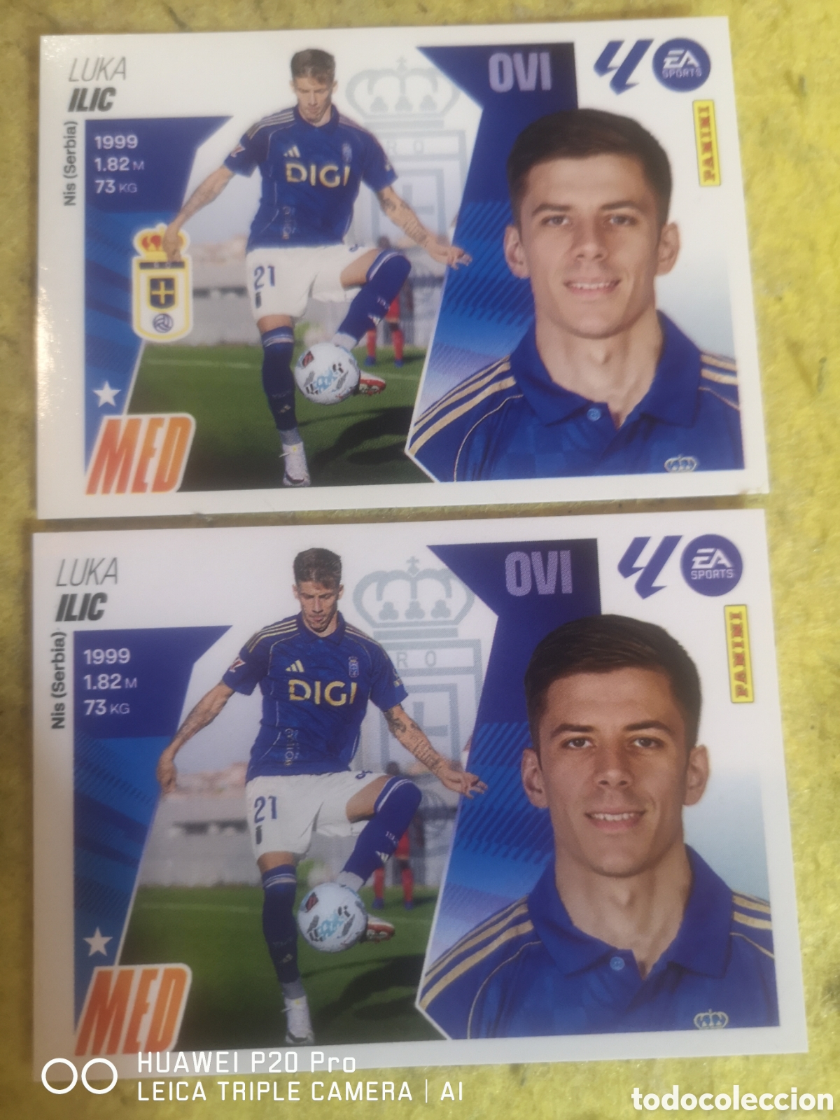 Cromos de F&uacute;tbol: LIGA ESTE 2025 2026 OVIEDO LUKA ILIC - ERROR Y CORREGIDO - ESCUDO 15