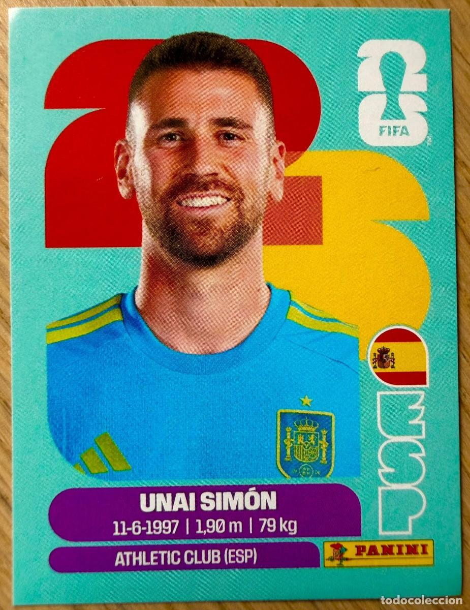 Cartes &agrave; collectionner de Football: ESP2 ESP 2 UNAI SIMON ESPA&Ntilde;A MUNDIAL FIFA WORLD CUP 2026 26 STICKER CROMO PANINI SIN PEGAR