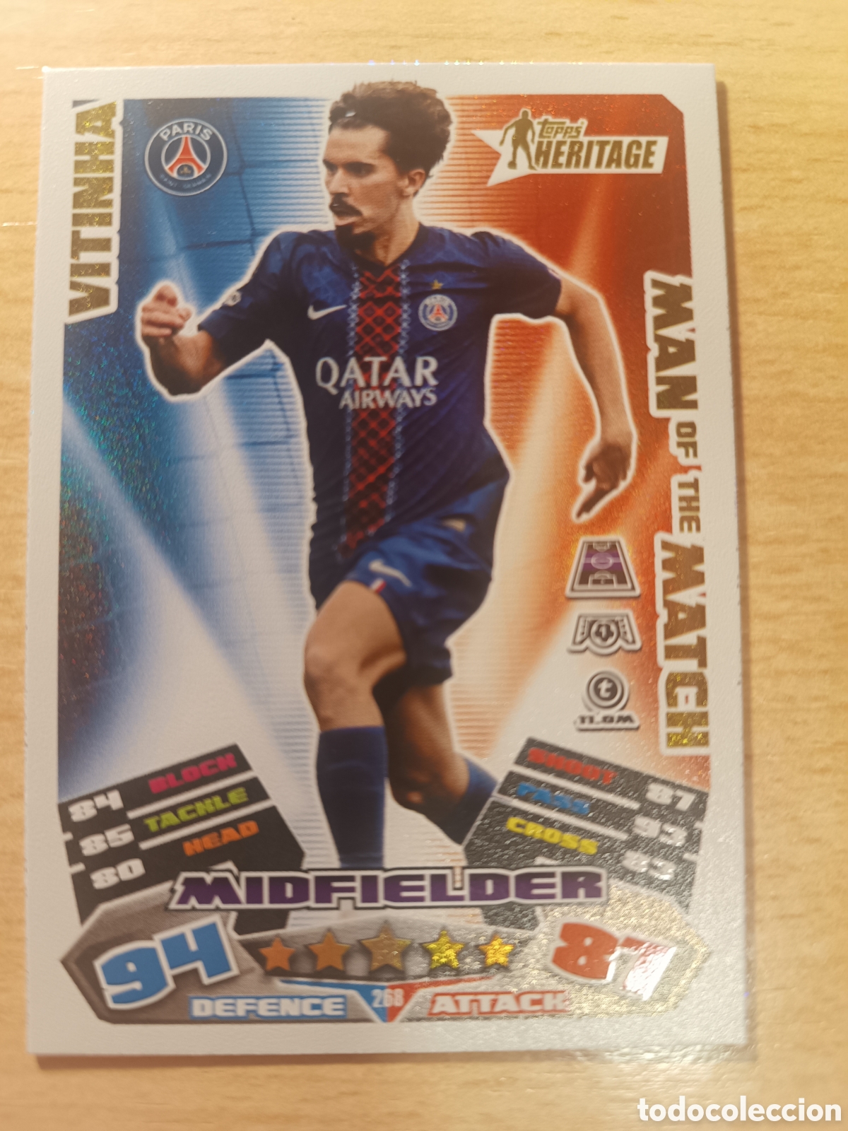 Cromos de Futebol: 268 VITINHA HERITAGE PARIS SAINT GERMAIN PSG MATCH ATTAX EXTRA 2025 2026 TOPPS 25 26