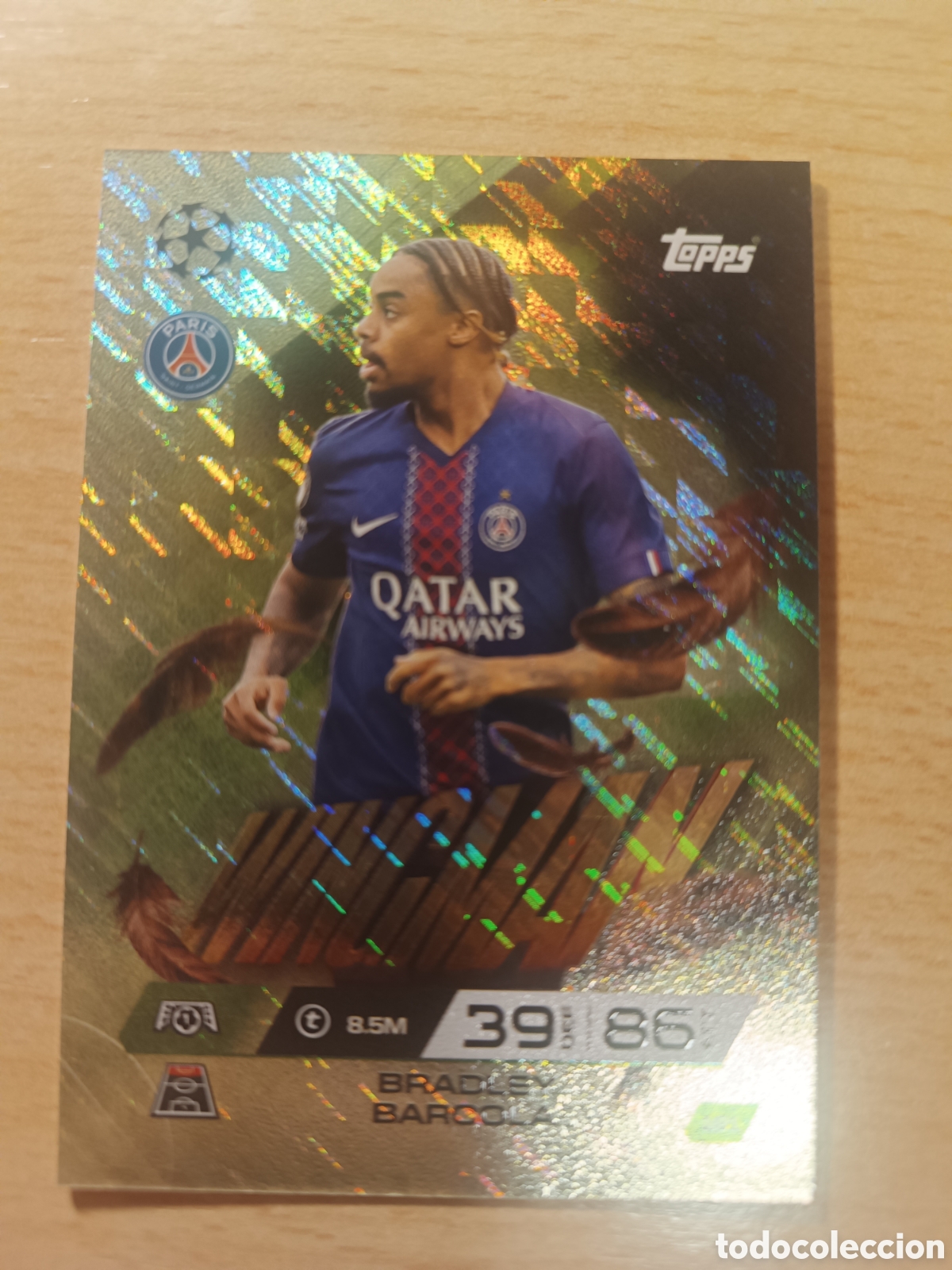 Cromos de F&uacute;tbol: 191 BRADLEY BARCOLA WINGMAN PARIS SAINT GERMAIN PSG MATCH ATTAX EXTRA 2025 2026 TOPPS 25 26