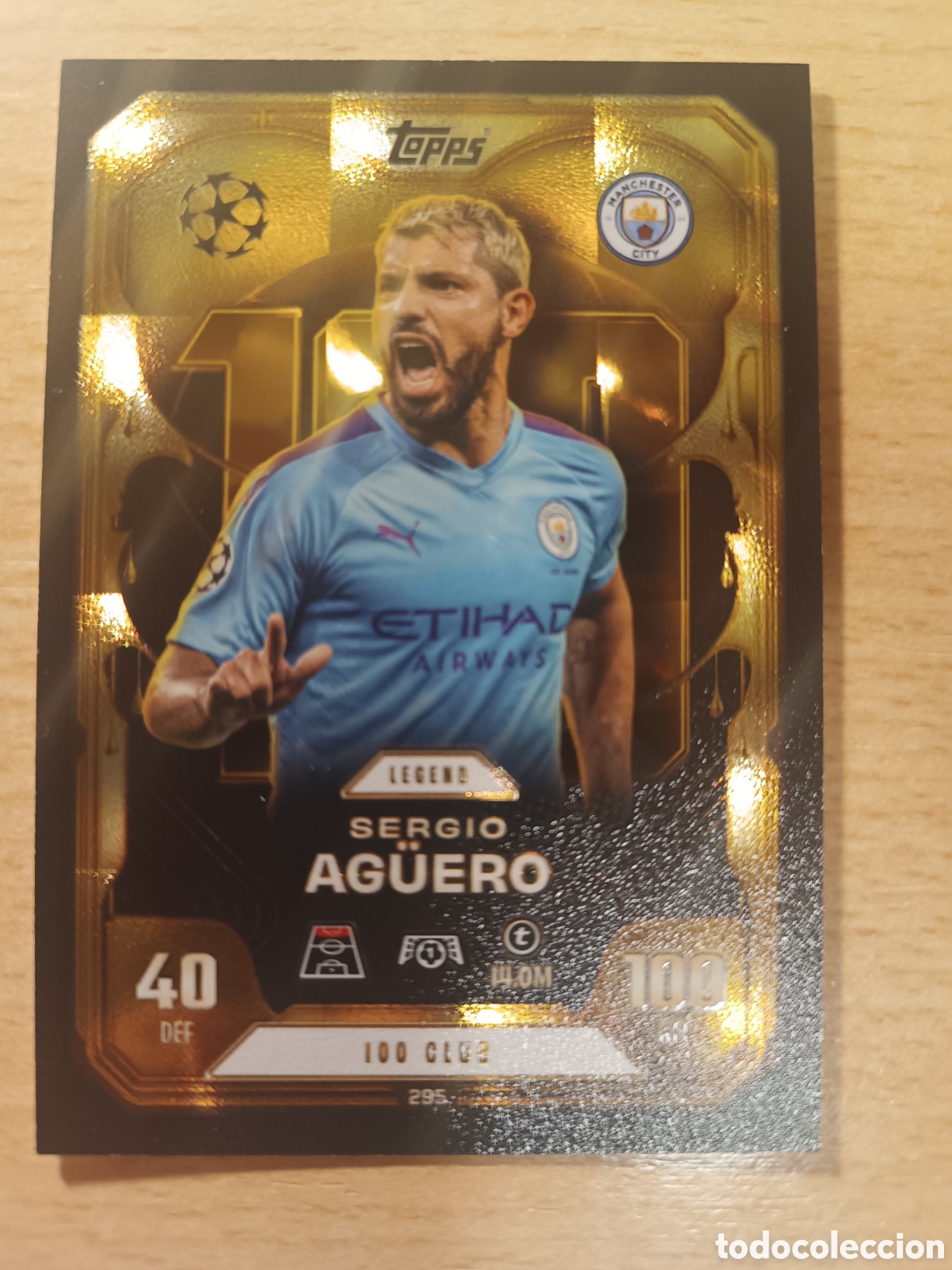 Cromos de F&uacute;tbol: 295 SERGIO AGUERO 100 CLUB LEGEND MANCHESTER CITY MATCH ATTAX EXTRA 2025 2026 TOPPS 25 26