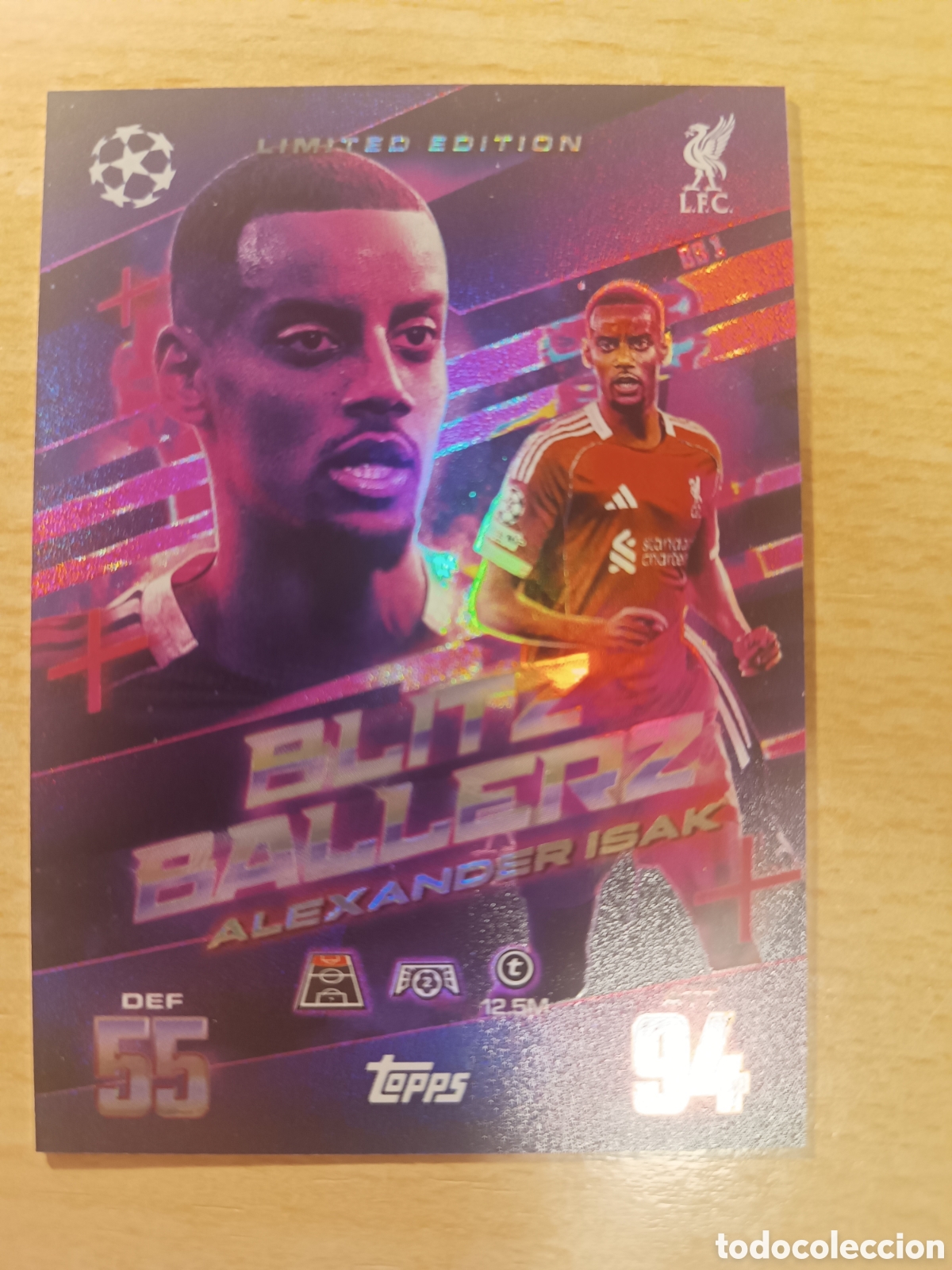 Cromos de F&uacute;tbol: BB 1 ALEXANDER ISAK BLITZ BALLERZ LIMITED EDITION LIVERPOOL MATCH ATTAX EXTRA 2025 2026 TOPPS 25 26