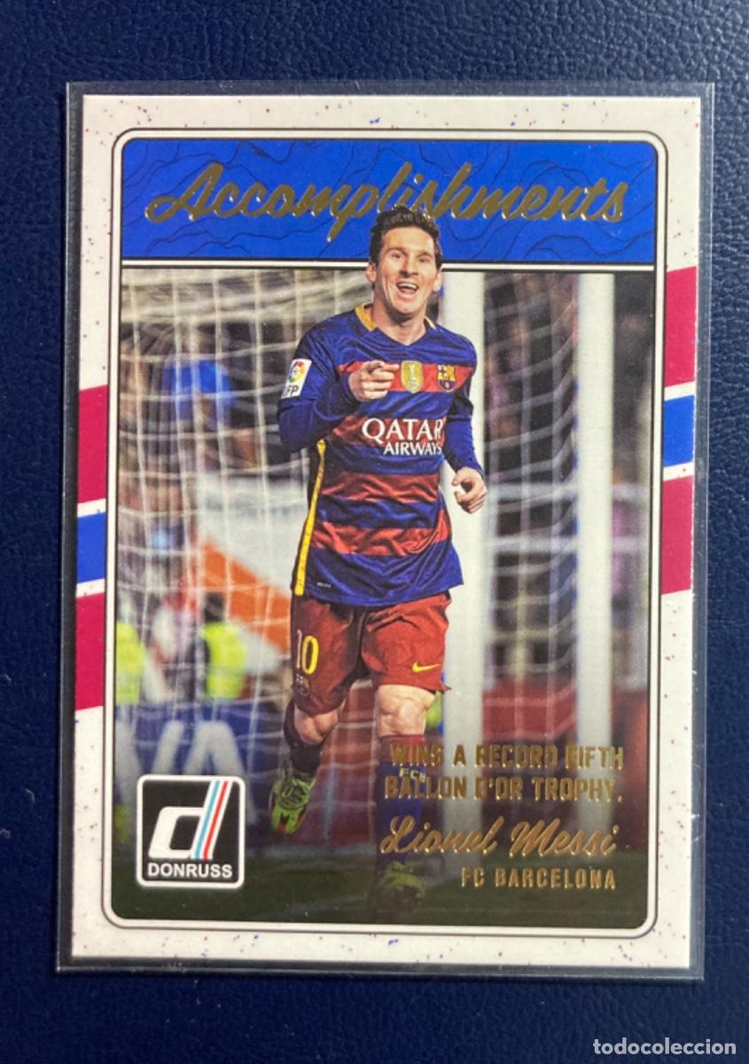Cromos de F&uacute;tbol: 4 LIONEL MESSI - FC BARCELONA ACCOMPLISHMENTS 2016 2017 PANINI DONRUSS 16 17