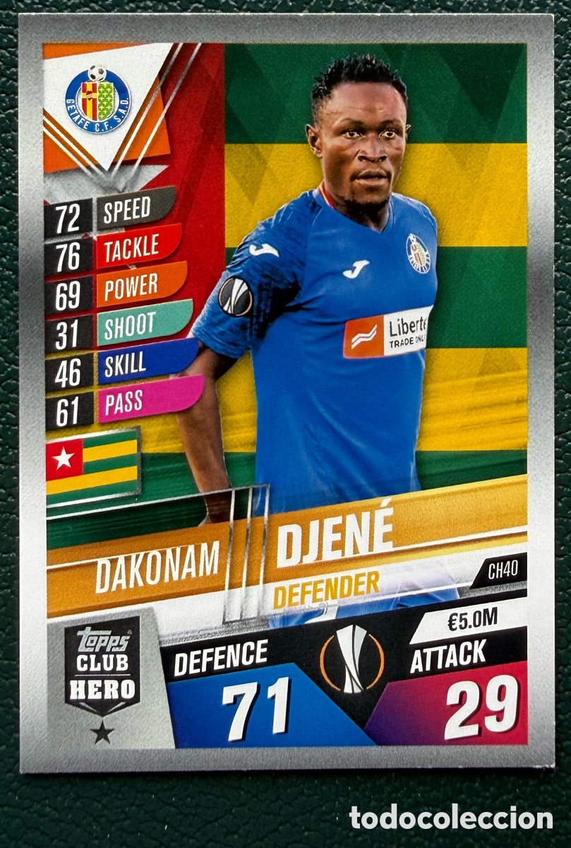 Cromos de Futebol: CH40 DAKONAM DJENE GETAFE CF FICHAS ALBUM MATCH ATTAX 101 TOPPS 2019 2020 19 20