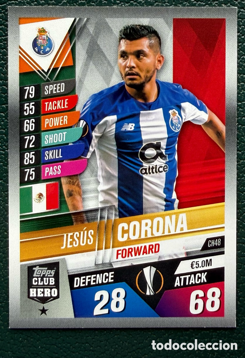 Football Stickers: CH48 JESUS CORONA FC PORTO FICHAS ALBUM MATCH ATTAX 101 TOPPS 2019 2020 19 20