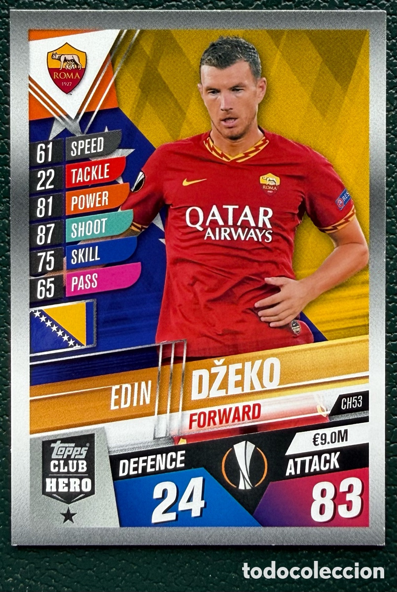 Fu&szlig;ball-Sticker: CH53 EDIN DZEKO AS ROMA FICHAS ALBUM MATCH ATTAX 101 TOPPS 2019 2020 19 20