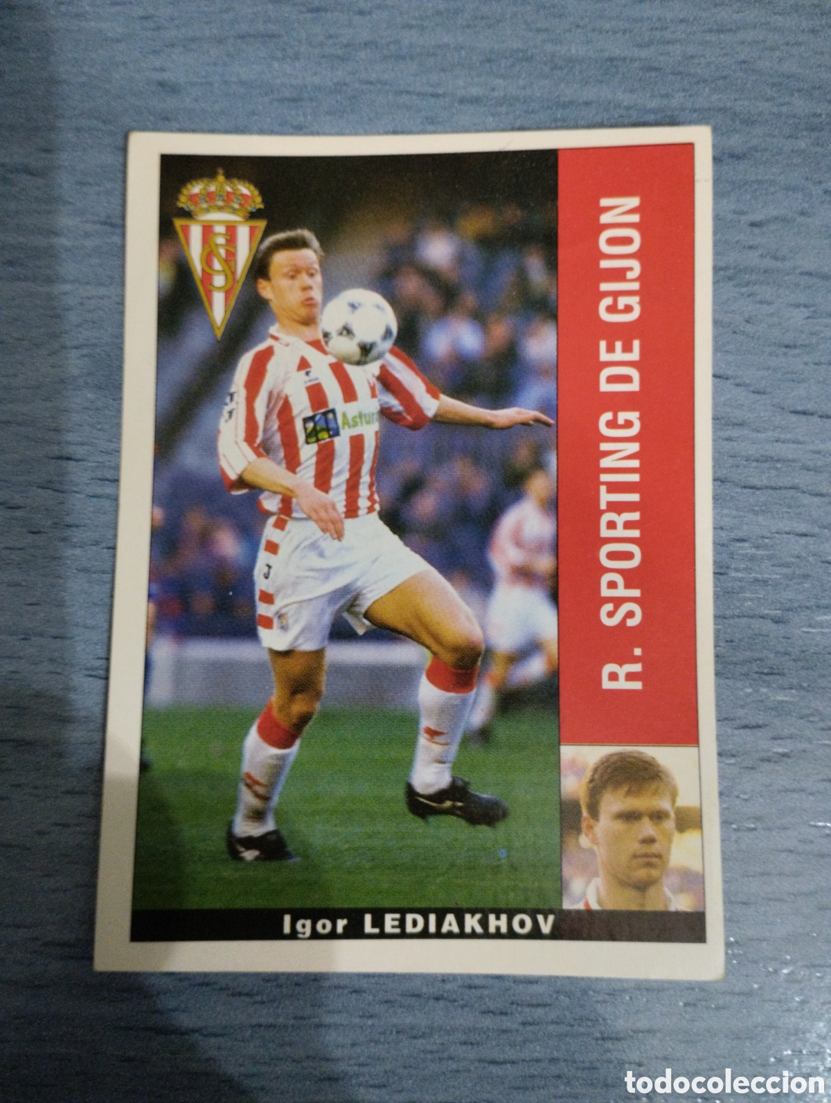 Cromos de F&uacute;tbol: Cromo Panini liga 95 96 lediakhov Sporting de Gij&oacute;n sin pegar
