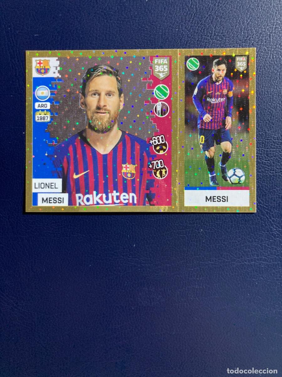 Cromos de F&uacute;tbol: Lionel Messi 72a 72b Panini FIFA 365 2018-19 FC Barcelona 72 - Sin pegar