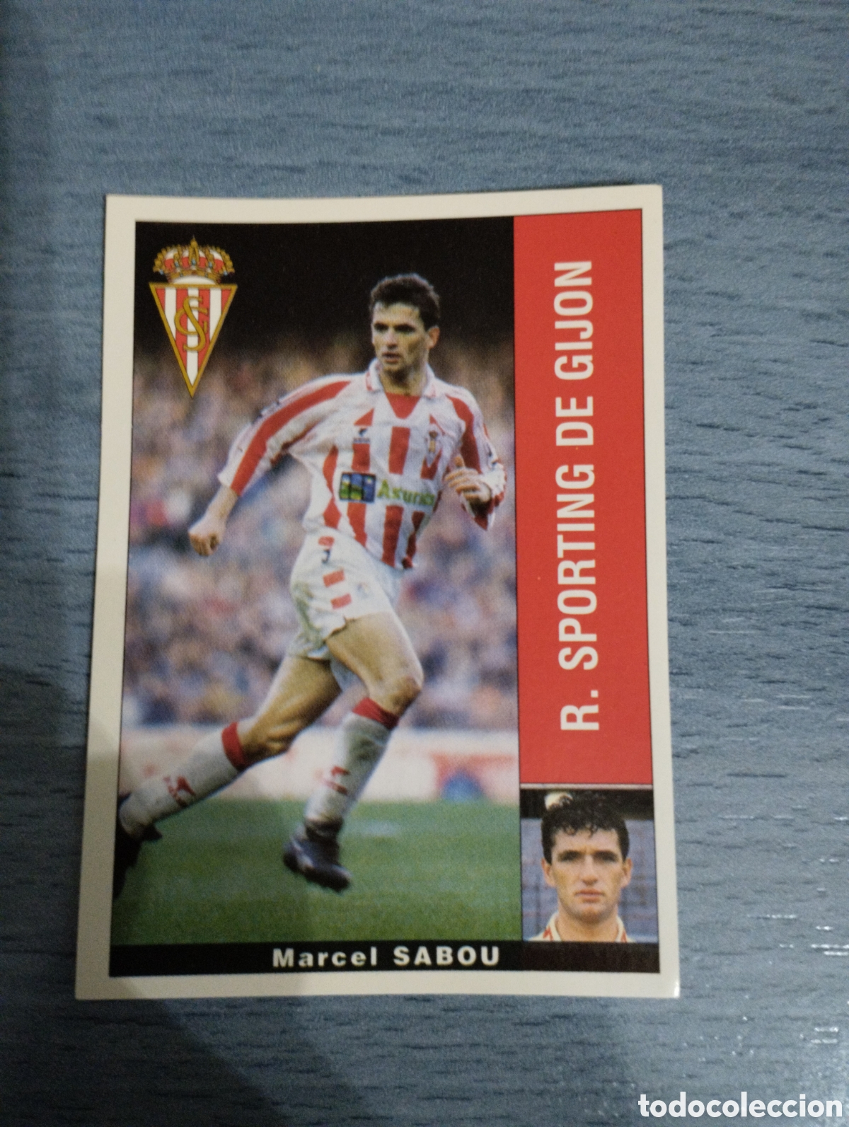 Cromos de F&uacute;tbol: Cromo Panini liga 95 96 sabou Sporting de Gij&oacute;n sin pegar