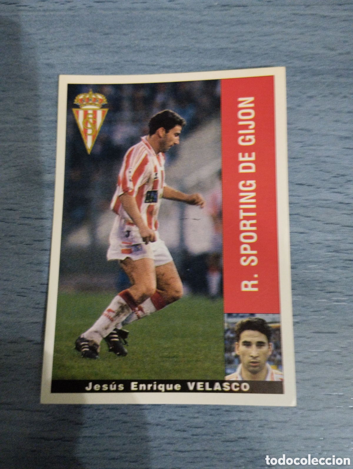 Cromos de F&uacute;tbol: Cromo Panini liga 95 96 Velasco Sporting de Gij&oacute;n sin pegar