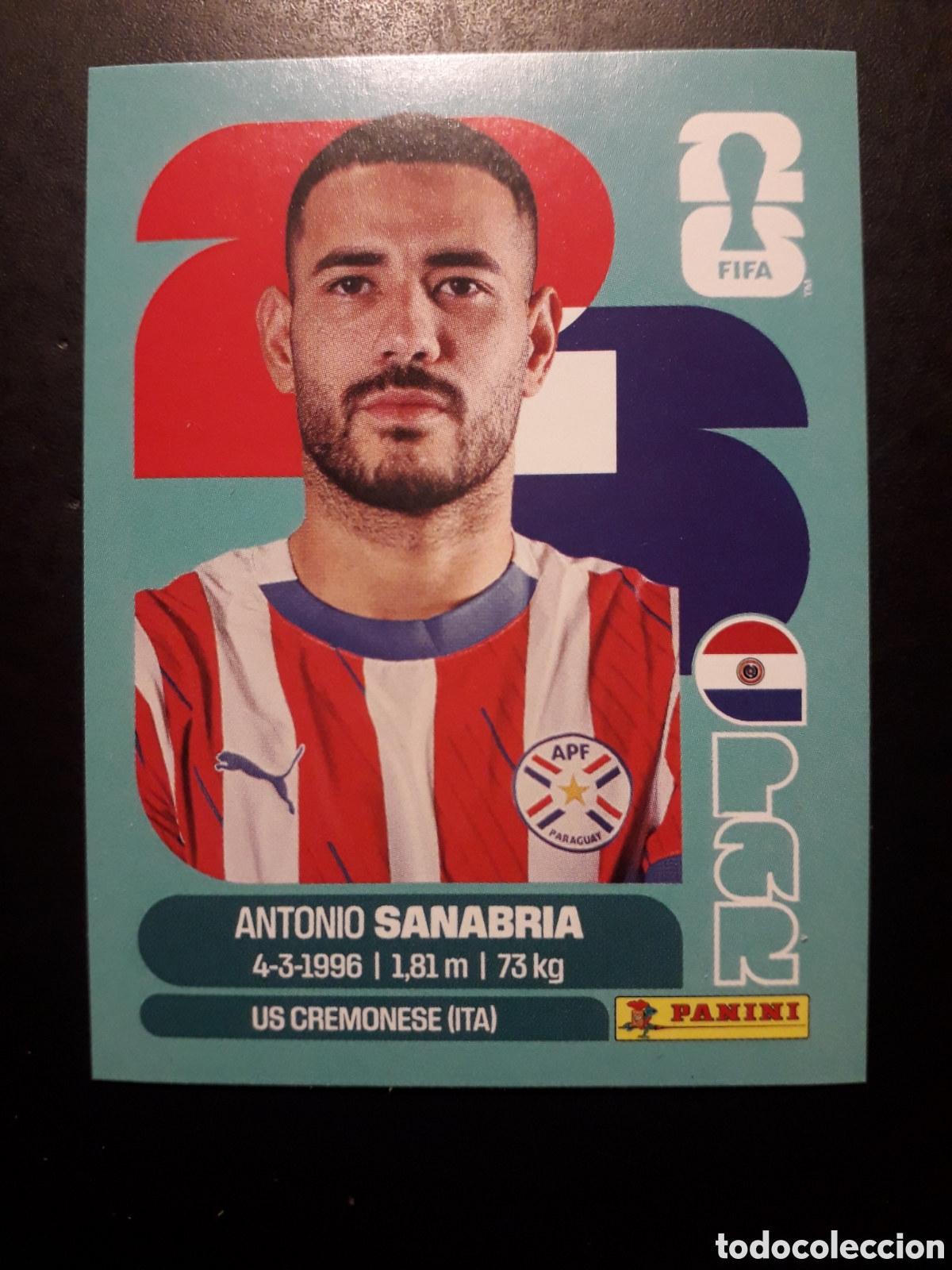 Cromos de F&uacute;tbol: SANABRIA PARAGUAY PAR 20 MUNDIAL F&Uacute;TBOL 2026 FIFA WORLD CUP PANINI SIN PEGAR PEDIDO M&Iacute;NIMO 3&euro;