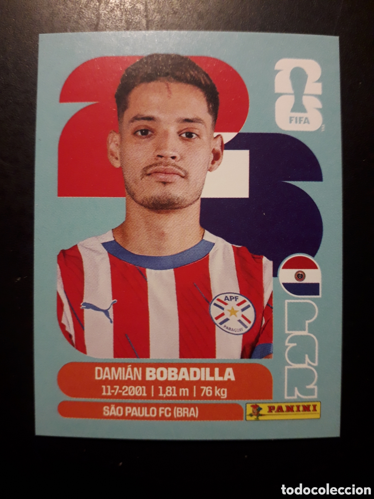 Cromos de F&uacute;tbol: BOBADILLA PARAGUAY PAR 11 MUNDIAL F&Uacute;TBOL 2026 FIFA WORLD CUP PANINI SIN PEGAR PEDIDO M&Iacute;NIMO 3&euro;