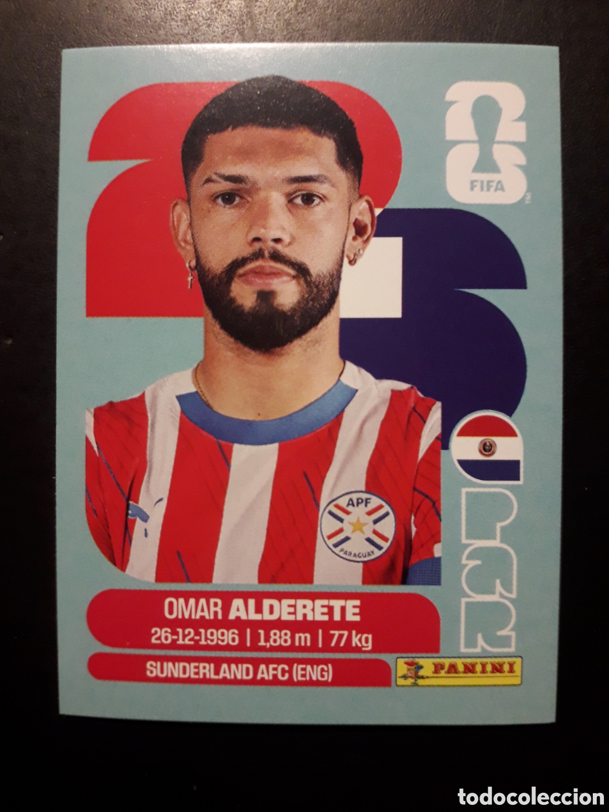 Cromos de F&uacute;tbol: ALDERETE PARAGUAY PAR 7 MUNDIAL F&Uacute;TBOL 2026 FIFA WORLD CUP PANINI SIN PEGAR PEDIDO M&Iacute;NIMO 3&euro;