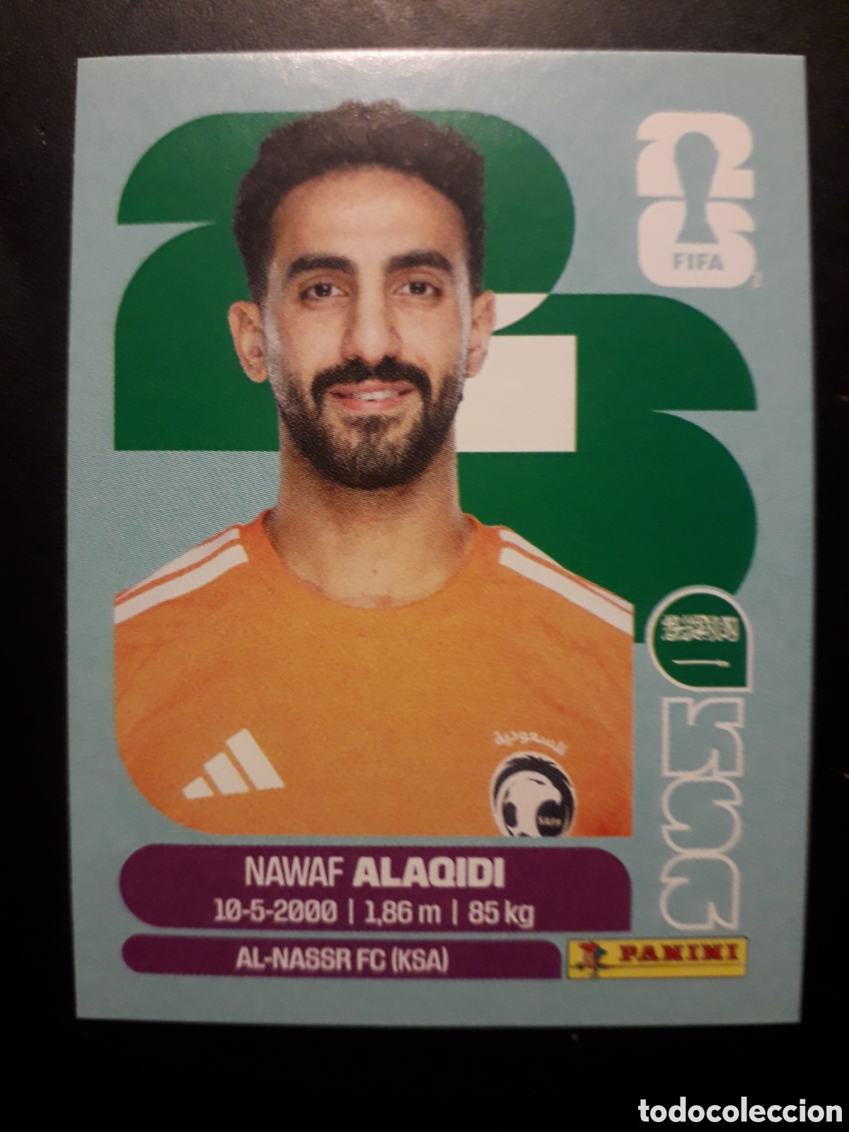 Cromos de F&uacute;tbol: ALAQIDI ARABIA SAUD&Iacute; KSA 2 MUNDIAL F&Uacute;TBOL 2026 FIFA WORLD CUP PANINI SIN PEGAR PEDIDO M&Iacute;NIMO 3&euro;.