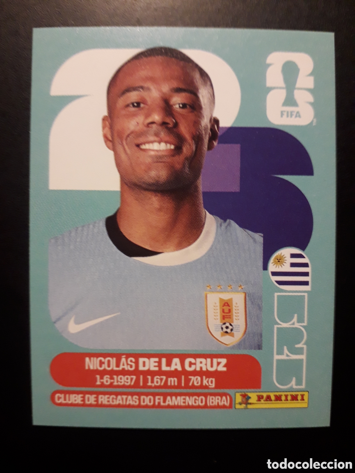 Cartes &agrave; collectionner de Football: DE LA CRUZ URUGUAY URU 15 MUNDIAL F&Uacute;TBOL 2026 FIFA WORLD CUP PANINI SIN PEGAR PEDIDO M&Iacute;NIMO 3&euro;.