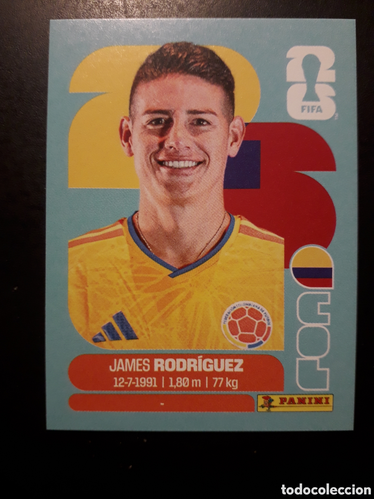 Fu&szlig;ball-Sticker: JAMES RODR&Iacute;GUEZ COLOMBIA COL 14 MUNDIAL F&Uacute;TBOL 2026 FIFA WORLD CUP PANINI SIN PEGAR PEDIDO M&Iacute;NIMO 3&euro;