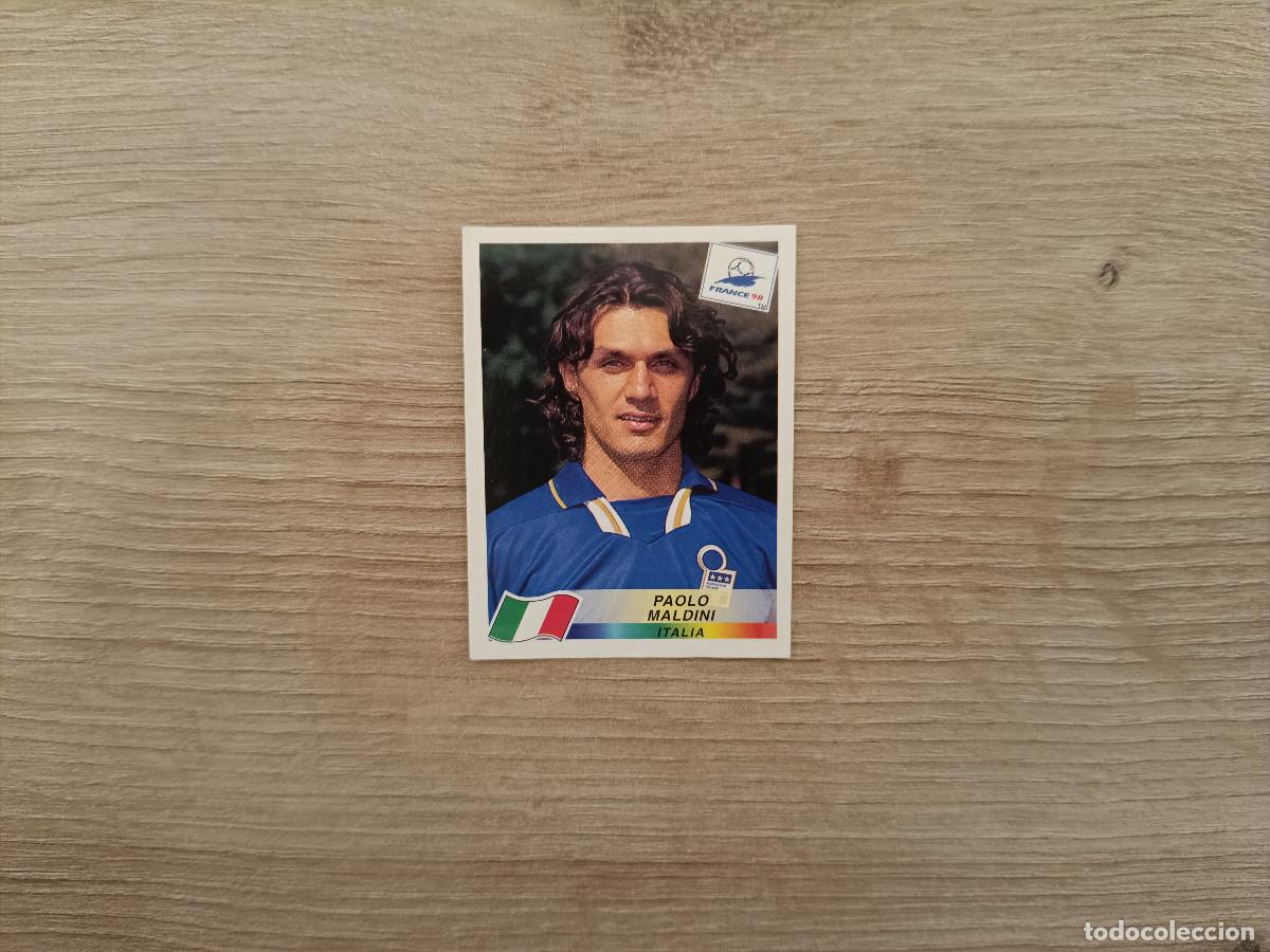 Cromos de F&uacute;tbol: CROMO DE FUTBOL PANINI DANONE PAOLO MALDINI ITALIA SIN PEGAR NUNCA PEGADO FRANCIA 98 D526