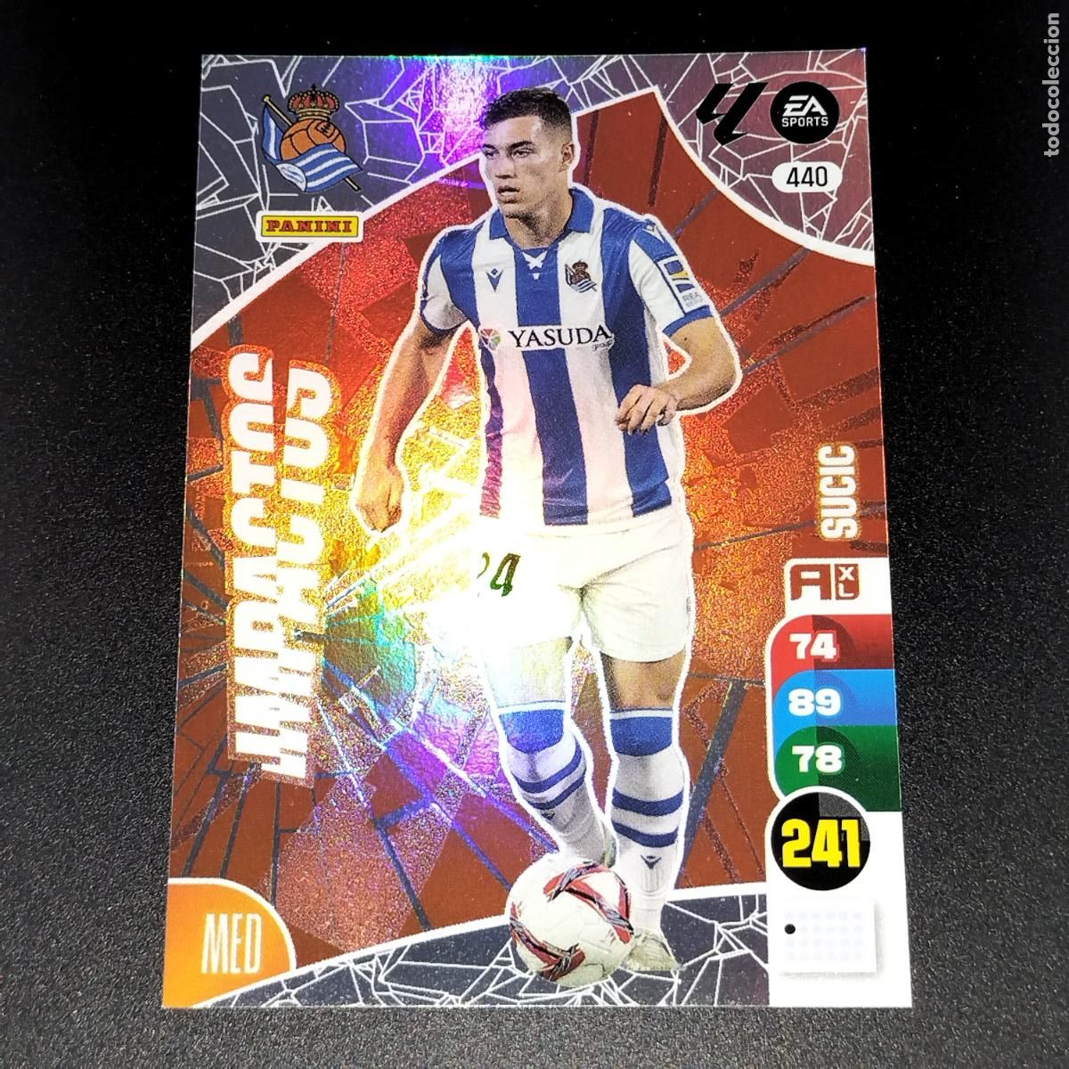 Cromos de F&uacute;tbol: 440 SUCIC IMPACTOS REAL SOCIEDAD CROMOS XL LALIGA CARD 2024 2025 24 25 PANINI