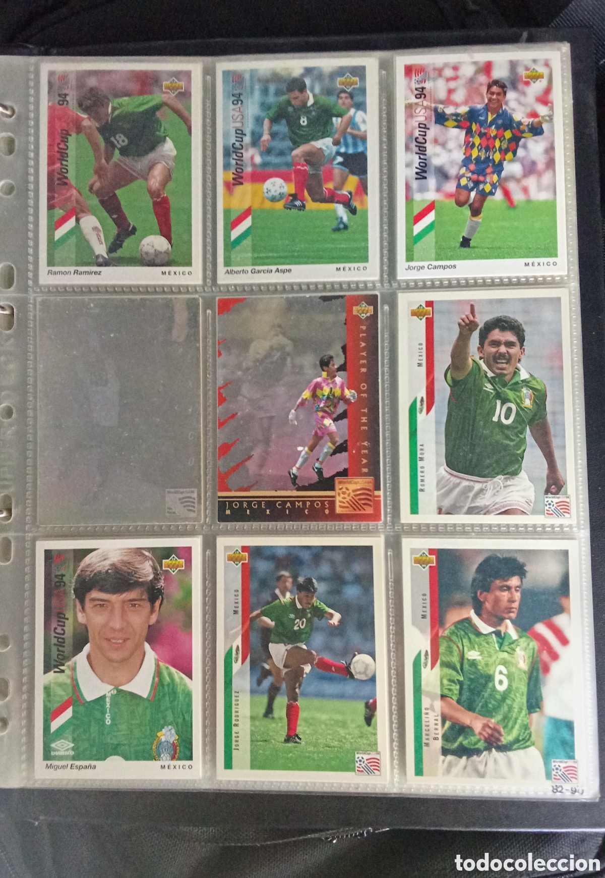 Cromos de F&uacute;tbol: 12 CROMOS DIFERENTES MEXICO UPPER DECK MUNDIAL USA 94 JORGE CAMPOS HUGO SANCHEZ