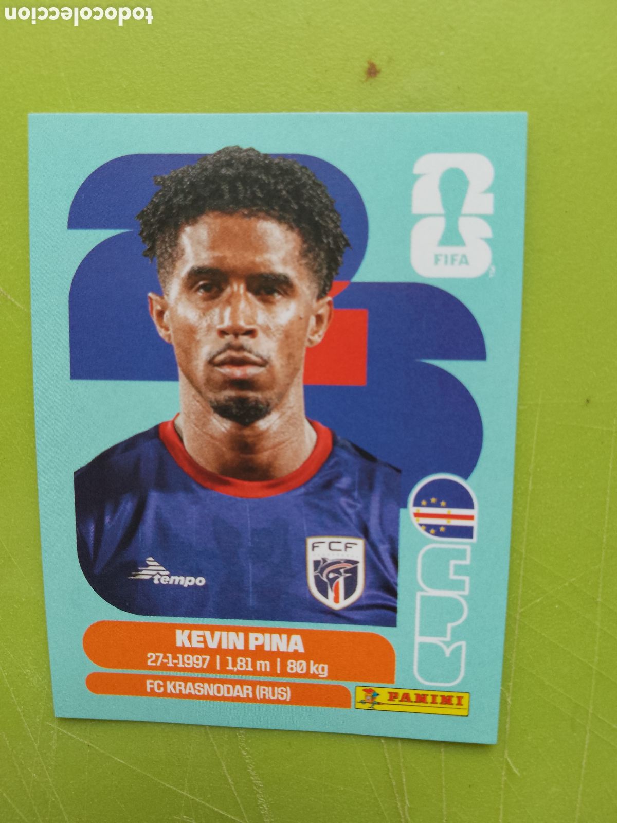 Cromos de F&uacute;tbol: CPV 10 KEVIN PINA- CABO VERDE -FIFA WORLD CUP 2026-MUNDIAL FUTBOL.STICKER PANINI CPV10