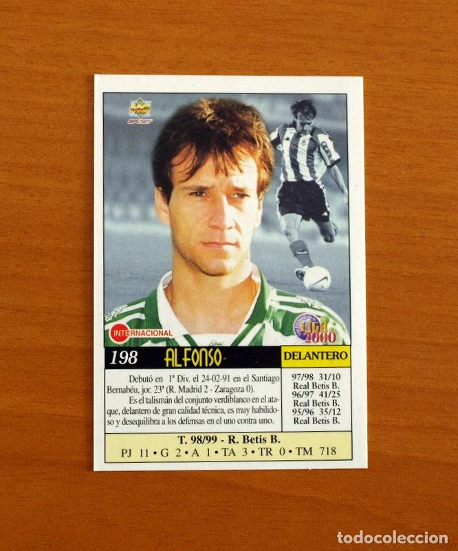 Cromos de F&uacute;tbol: Real Betis - N&ordm; 198, Alfonso - Las Fichas de la Liga Mundicromo 1999-2000, 99-00