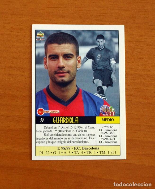 Cromos de F&uacute;tbol: Barcelona - N&ordm; 9, Guardiola - Mundicromo Las Fichas de la Liga 1999-2000, 99-00 - Mundi Cromo