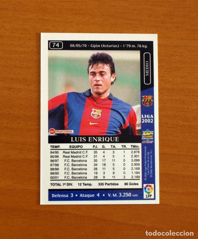Cromos de Futebol: Barcelona - N&ordm; 74, Luis Enrique - Mundicromo - Liga 2001-2002, 01-02 - Mundi Cromo Sport