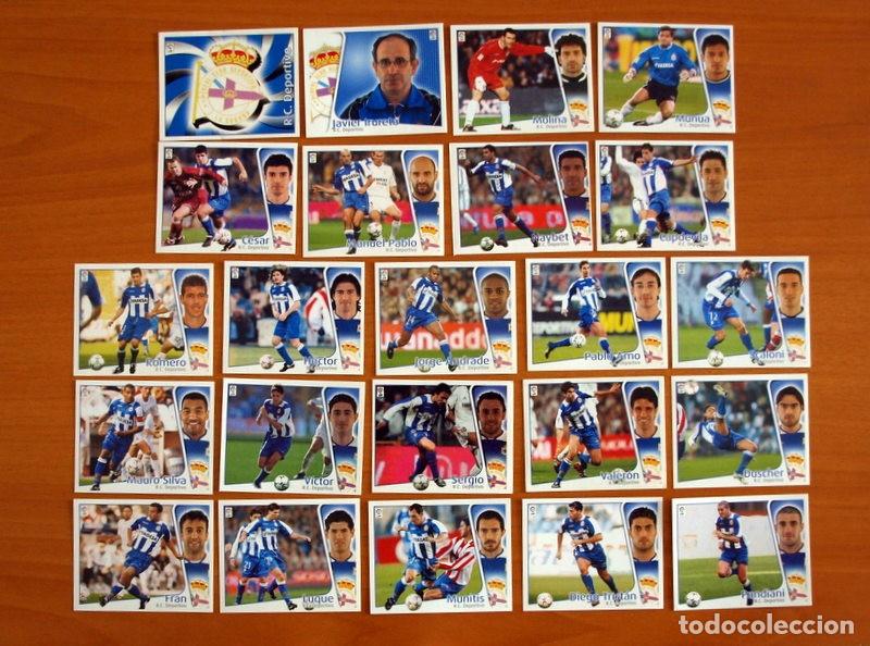Cromos de F&uacute;tbol: Deportivo la Coru&ntilde;a -Lote de 23 cromos-Equipo completo-Ediciones Este 2004-2005, 04-05-Nunca pegados