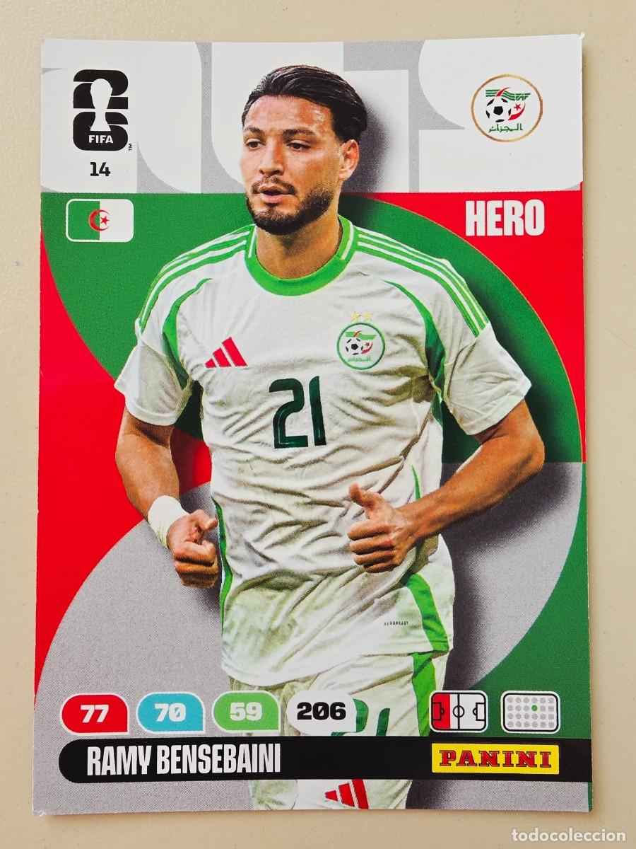 Cromos de F&uacute;tbol: 14 Ramy Bensebaini, Hero, Argelia, Adrenalyn XL Fifa World Cup 2026 Mundial 26