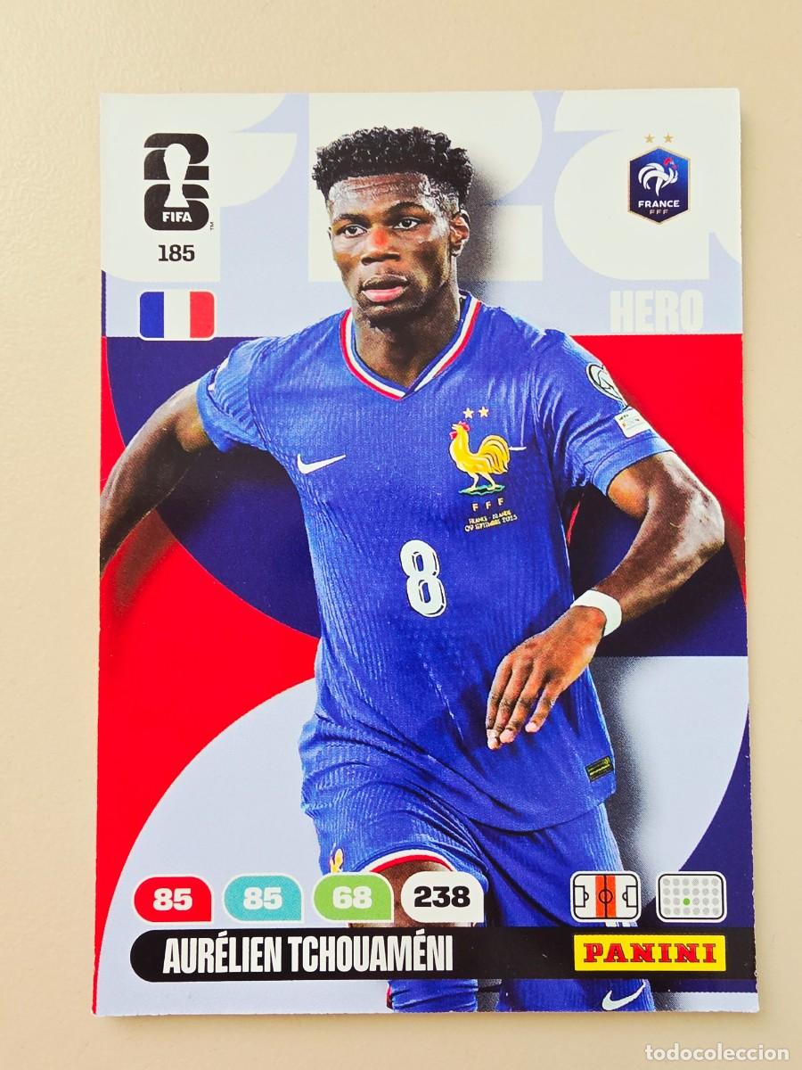Fu&szlig;ball-Sticker: 185 Aur&eacute;lien Tchouam&eacute;ni, Hero, Francia, Adrenalyn XL Fifa World Cup 2026 Mundial 26