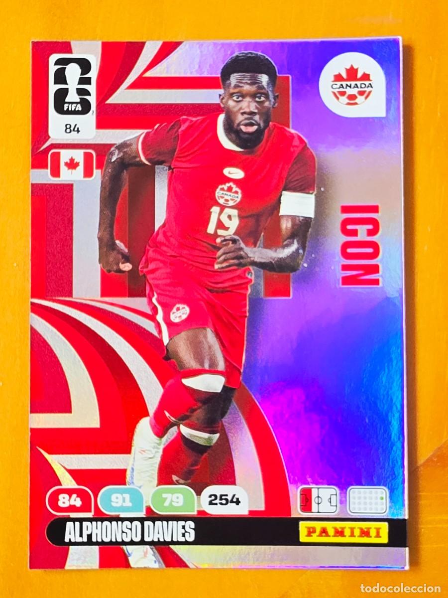 Cromos de F&uacute;tbol: 84 Alphonso Davies, Icon, Canad&aacute;, Adrenalyn XL Fifa World Cup 2026 Mundial 26