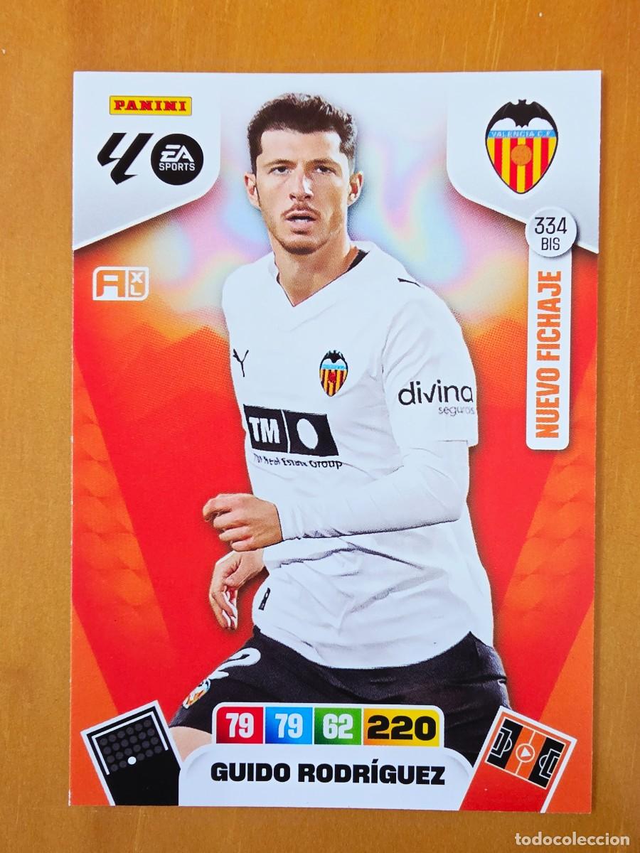 Cromos de F&uacute;tbol: 334 BIS Guido Rodr&iacute;guez, Valencia CF, Nuevo Fichaje, Panini Adrenalyn XL Liga 2025 2026 25 26
