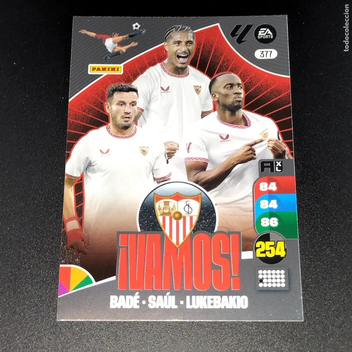 Cromos de F&uacute;tbol: 377 VAMOS BADE SAUL LUKEBAKIO SEVILLA CROMOS XL LALIGA CARD 2024 2025 24 25 PANINI