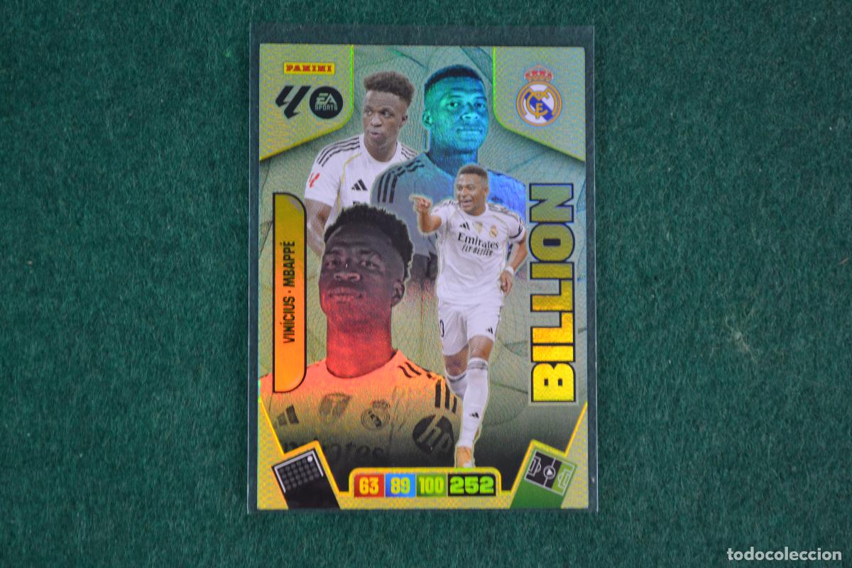 Cromos de F&uacute;tbol: PANINI ADRENALYN LIGA 2025-26 - VINICIUS / MBAPPE (REAL MADRID) BILLION