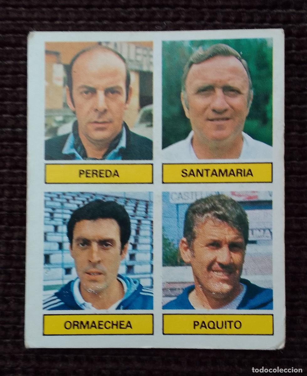 Cromos de F&uacute;tbol: CROMO CAMPEONATO DE LIGA 81-82. ENTRENADORES. PEREDA. SANTAMARIA. ORMAECHEA.PAQUITO. EDICIONES ESTE.