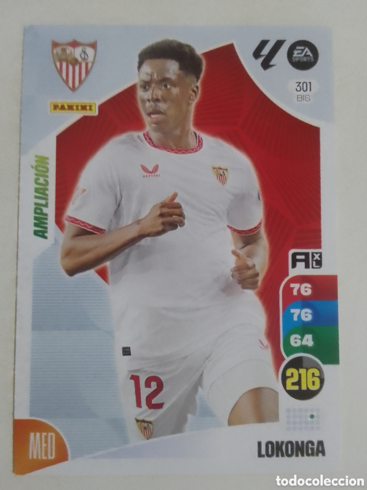 Cromos de F&uacute;tbol: Adrenalyn XL 2024-25 n&deg; 301 BIS Lokonga &bull; Sevilla. AMPLIACI&Oacute;N.