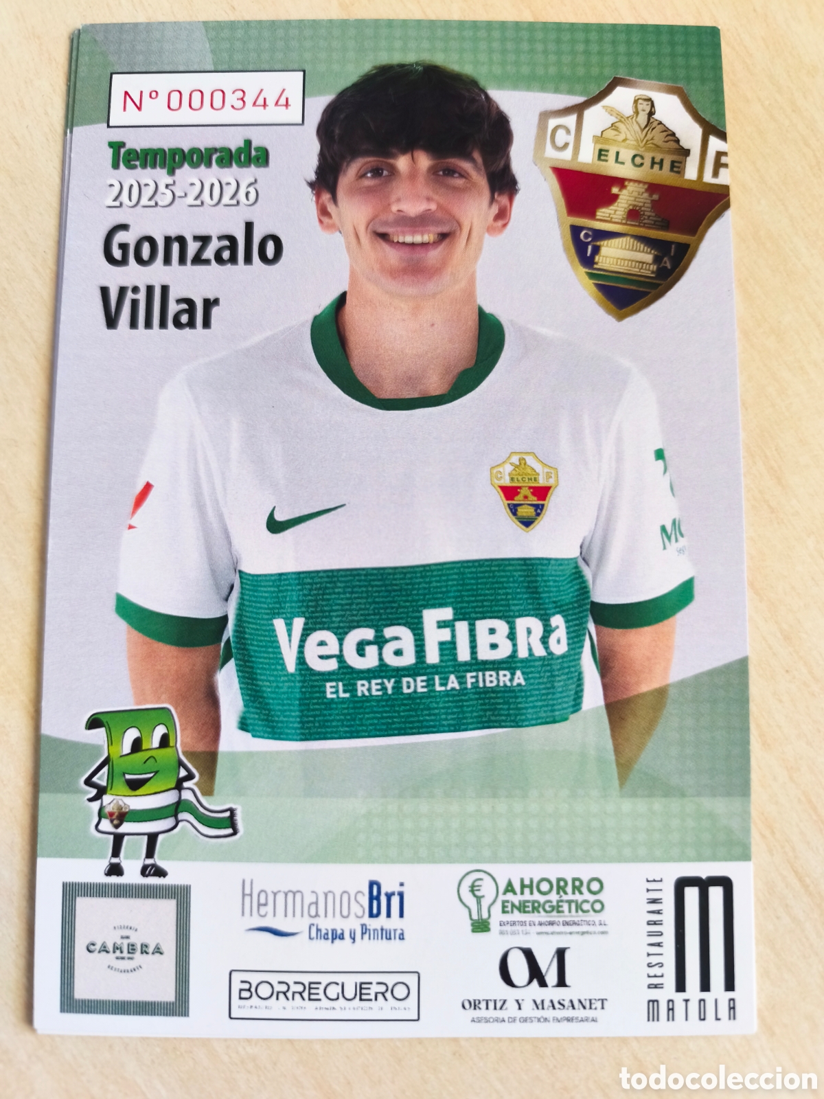 Fu&szlig;ball-Sticker: GONZALO VILLAR - ELCHE C.F. Temporada 2025-26 Postal Publicitaria