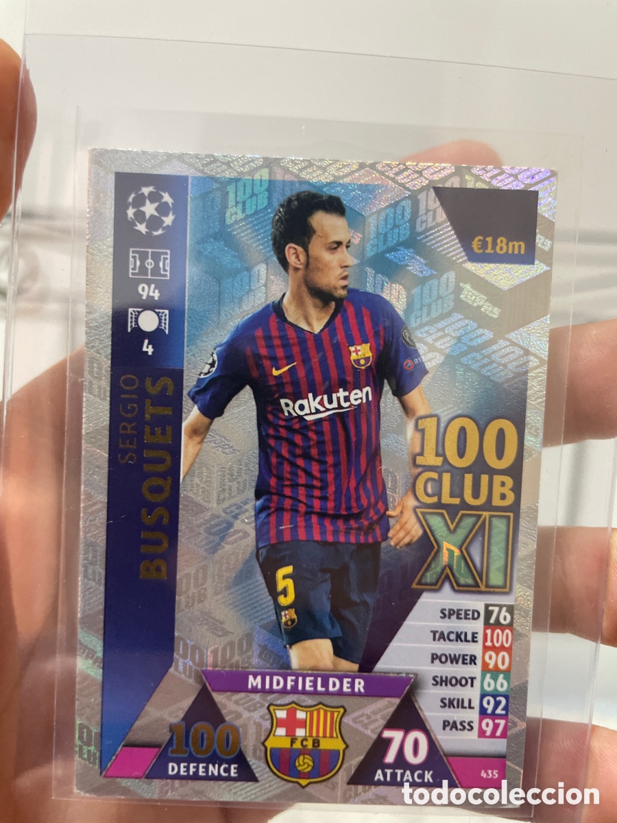 Cromos de F&uacute;tbol: Cromo de Sergio Busquets de la Champions (2019)