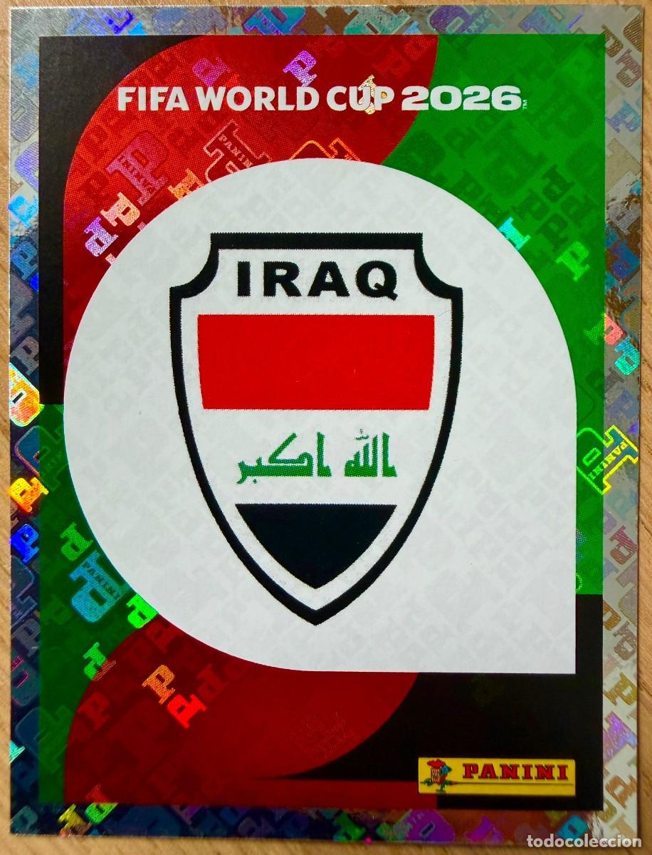 Cromos de F&uacute;tbol: IRQ1 IRQ 1 ESCUDO IRAQ MUNDIAL FIFA WORLD CUP 2026 26 STICKER CROMO PANINI SIN PEGAR