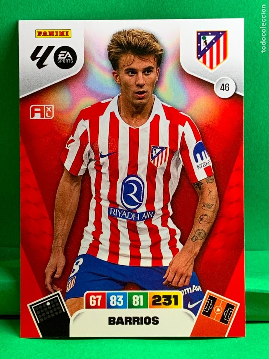 Cromos de F&uacute;tbol: 46 Barrios Atl&eacute;tico de Madrid Base card ADRENALYN XL LIGA 2025/2026 25 26 PANINI