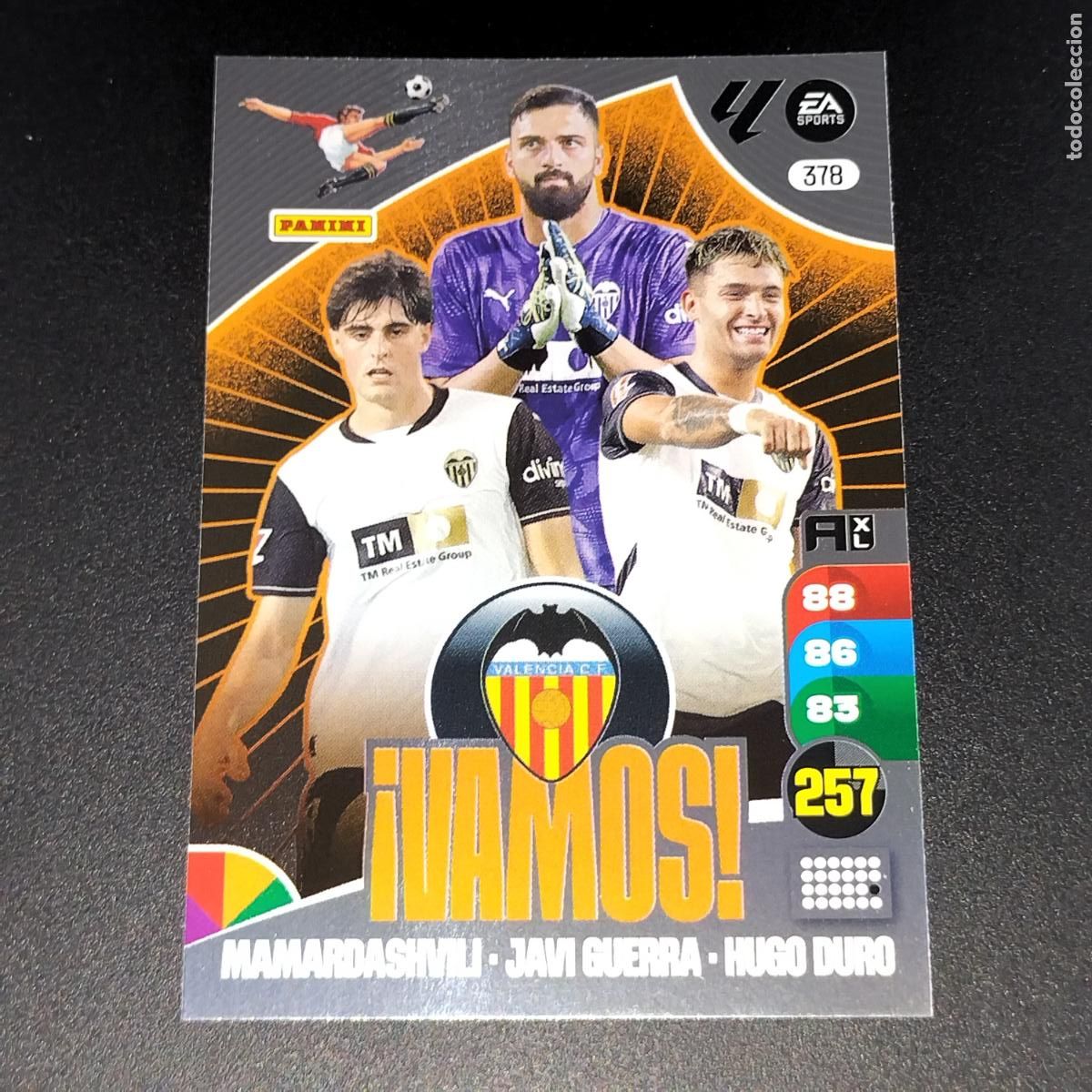 Cartes &agrave; collectionner de Football: 378 VAMOS MAMARDASHVILI HUGO DURO JAVI GUERRA VALENCIA ADRENALYN XL LALIGA 2024 2025 24 25 PANINI