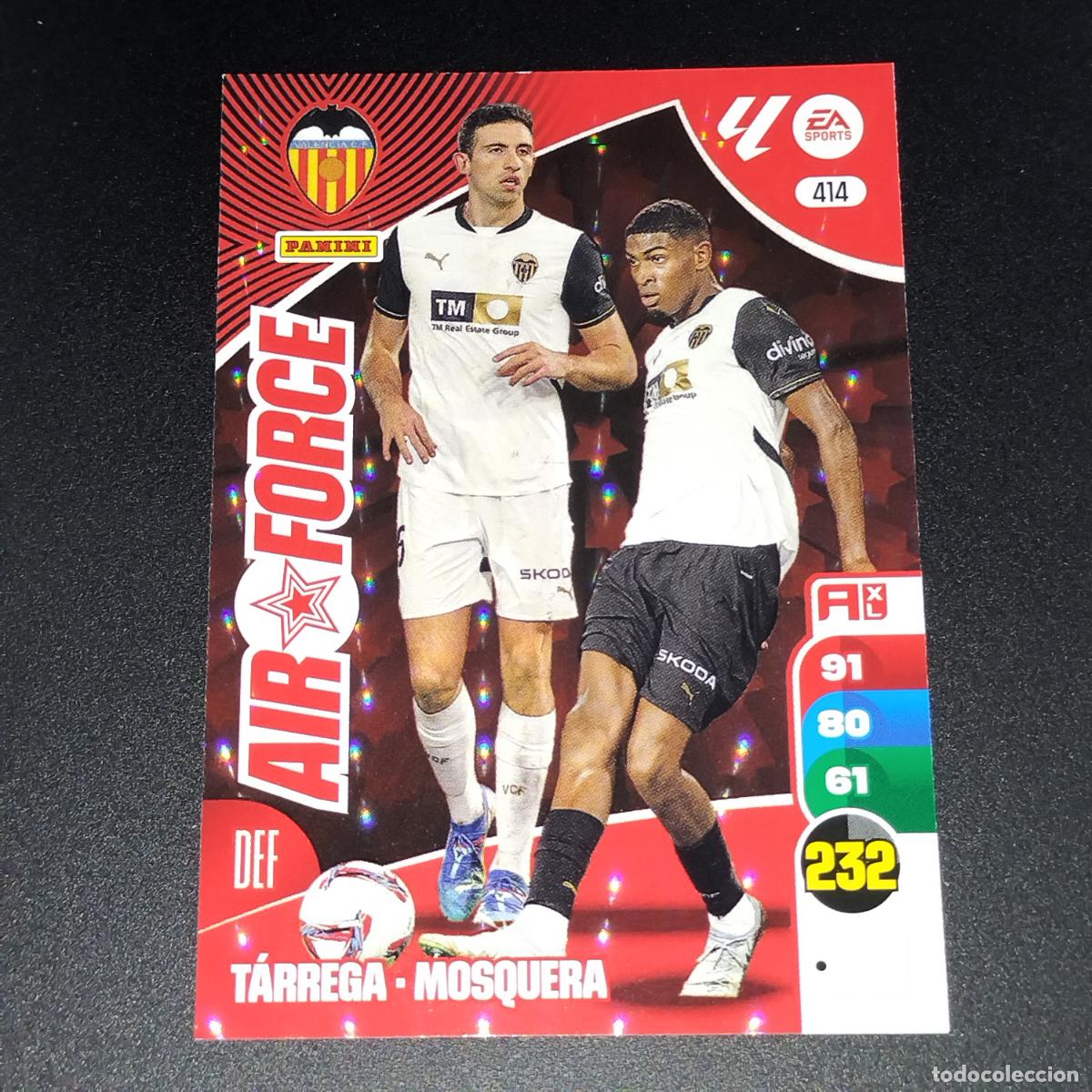 Cromos de F&uacute;tbol: 414 TARREGA MOSQUERA AIR FORCE VALENCIA CROMOS XL LALIGA CARD 2024 2025 24 25 PANINI