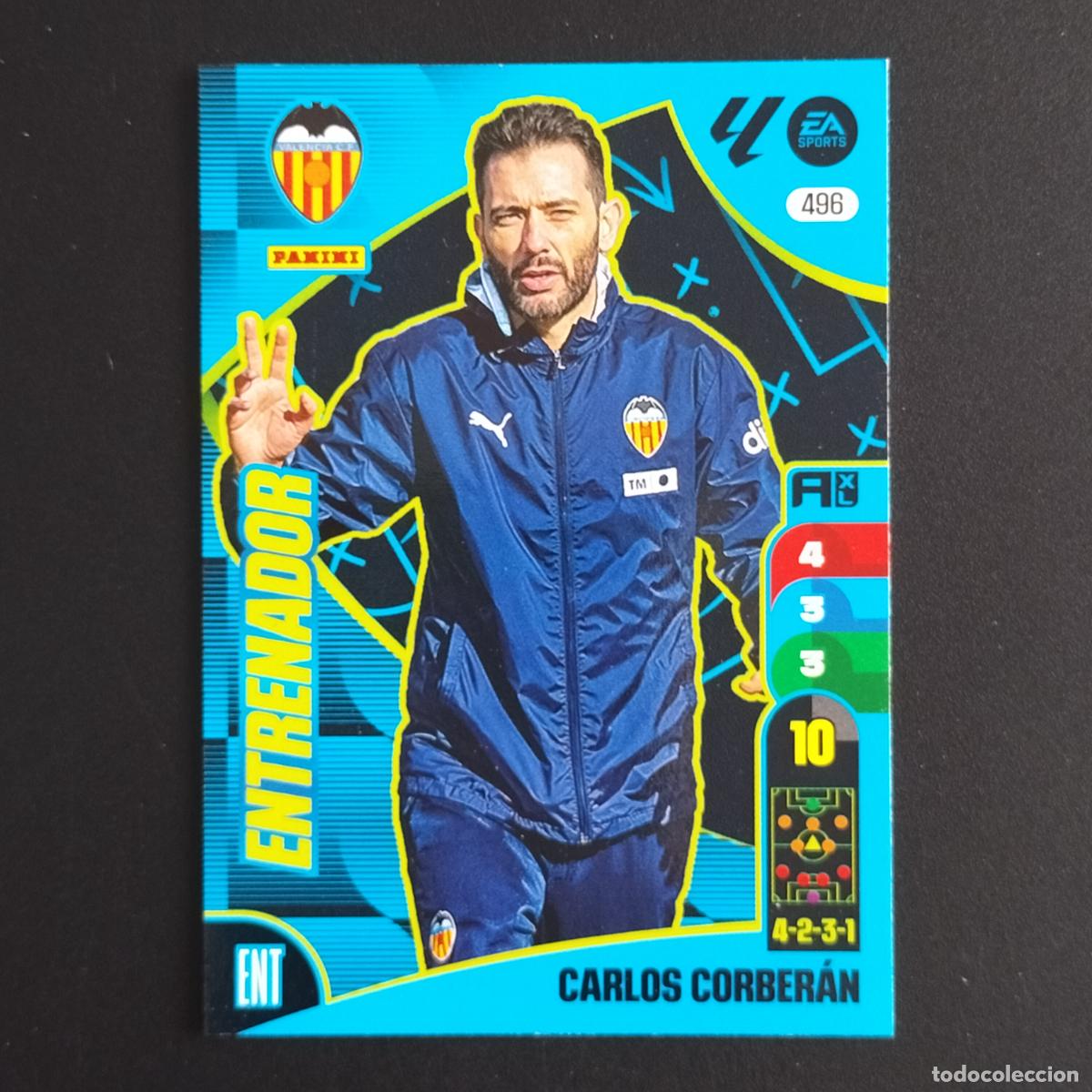 Cromos de F&uacute;tbol: 496 CARLOS CORBERAN ENTRENADOR VALENCIA CROMOS XL LALIGA CARD 2024 2025 24 25 PANINI