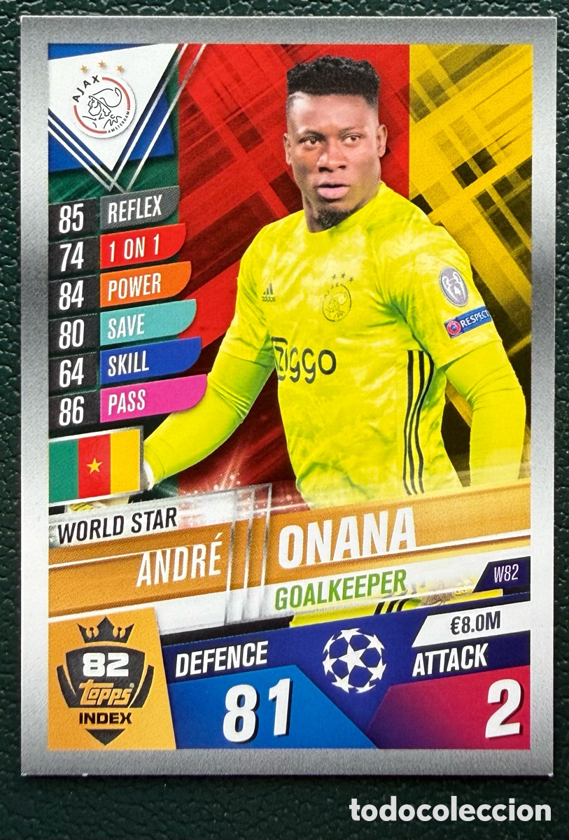 Cromos de F&uacute;tbol: W82 ANDRE ONANA AFC AJAX FICHAS ALBUM MATCH ATTAX 101 TOPPS 2019 2020 19 20