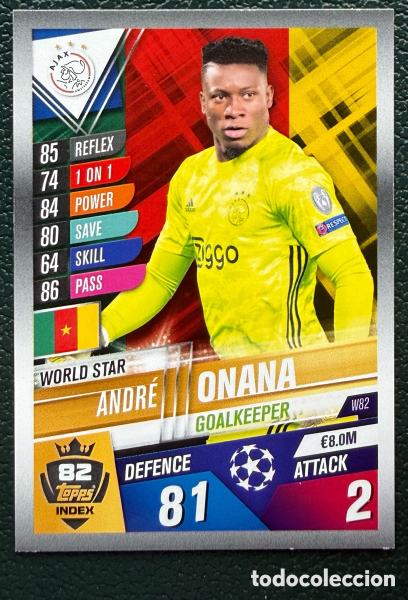 Cromos de Futebol: W82 ANDRE ONANA AFC AJAX FICHAS ALBUM MATCH ATTAX 101 TOPPS 2019 2020 19 20