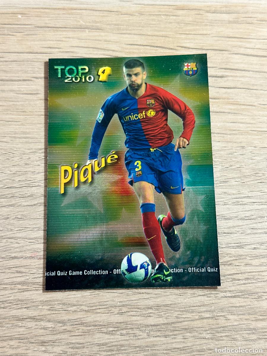 Football Stickers: PIQUE n&ordm; 559 TOPFC BARCELONA VERDE BRILLO LISO MUNDICROMO 2009 2010 QUIZ GAME 09 10