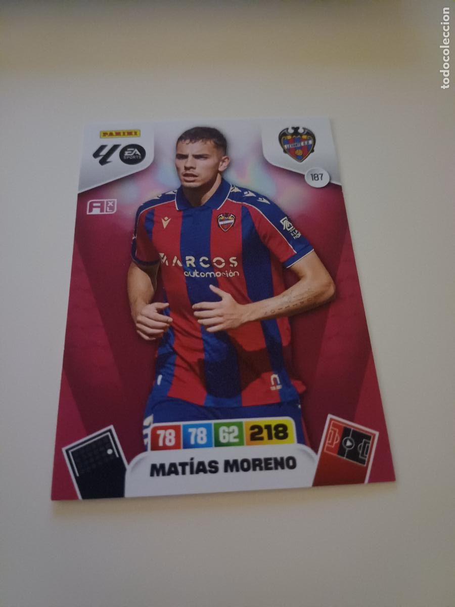 Football Stickers: 187 - Mat&iacute;as Moreno - Levante Ud