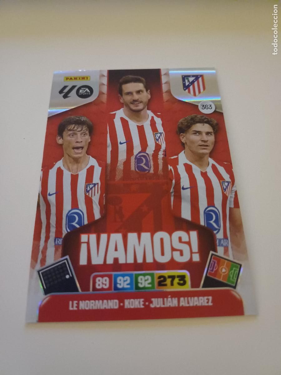 Cartes &agrave; collectionner de Football: 363 - Atl&eacute;tico De Madrid (Le Normand, Koke, Juli&aacute;n Alvarez)