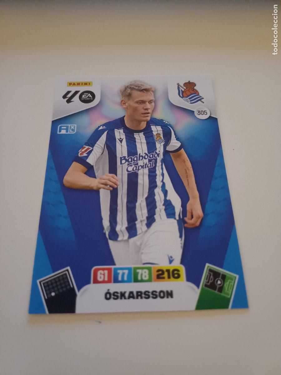 Football Stickers: 305 - &Oacute;skarsson - Real Sociedad