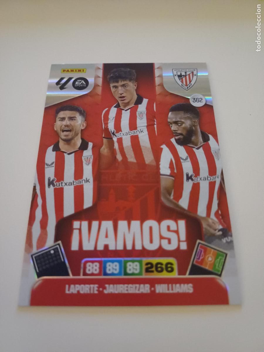 Football Stickers: 362 - Athletic Club (Laporte, Jauregizar, Williams)